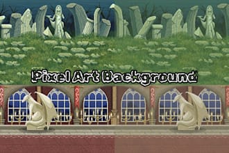 create pixel art background for your game assets and pixel art animation