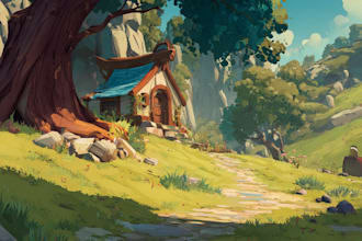 create 2d environment concept art, design, illustration for