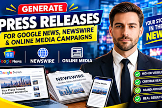 write press releases for google news, newswire and online media campaigns