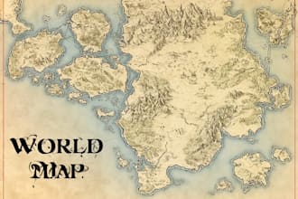 make a custom fantasy map with cities, roads, and landmarks