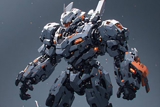 design robots and concept art of futuristic mecha