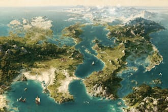 custom illustrated city vector map site map fantasy map