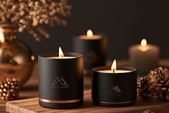design a luxury scented candle logo and branding