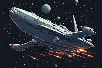 design futuristic spaceships for games, movies and stories