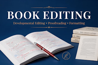do developmental book editing, proofreading, and formatting for fiction authors
