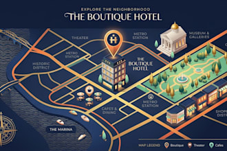 create resort maps, hotel maps, property layout, site plan