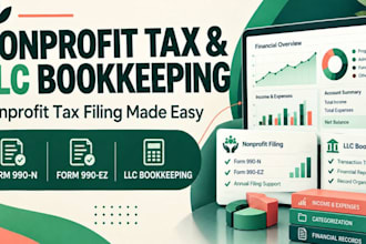 help with form 990 n 990 ez and llc bookkeeping