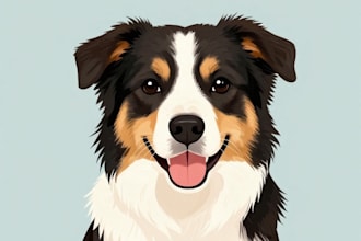 draw pet portrait, digital art, dog portrait, pet memorials