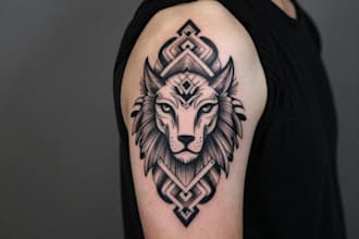 make tattoo design with ethnic ornament or animal print