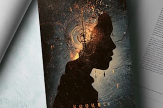 create a dark fantasy book cover with haunting cinematic artwork
