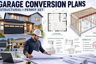 garage conversion structural drawings and full permit set