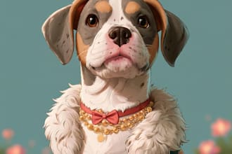 create art watercolor pet animal portrait