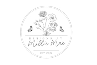 design feminine flower logo with watercolor