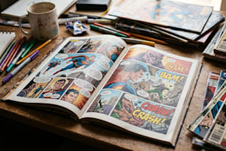 create ai comic book, illustrations any style