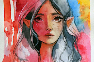 paint a family portrait into a digital watercolor painting