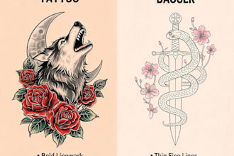 design professional tattoo and custom tattoo