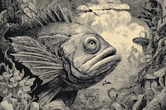 make woodcut and linocut style illustrations for your brand