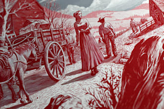 design a vintage linocut style illustration