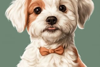 custom pet portrait, two pet portrait