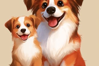 draw a vectorial pet portrait in my style