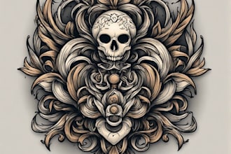 draw a unique graphic sketch tattoo design
