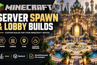 design custom minecraft server spawn, lobby, hub and themed server builds