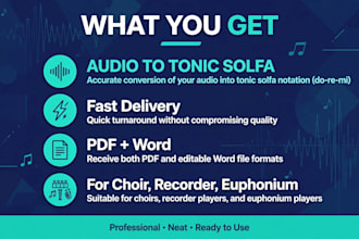 transcribe recorder, clarinet, tenor to bass audio to solfa notation accurately