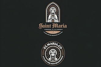 do custom catholic christian church or sacred vintage crest logo