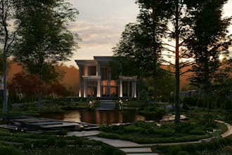 design front yard, backyard, pool, deck
