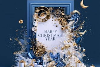 design a beautiful christmas invitation card for your event