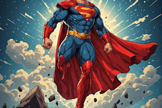 create custom superhero character illustrations
