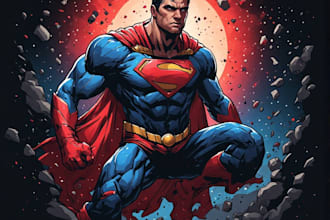 create custom superhero character illustrations