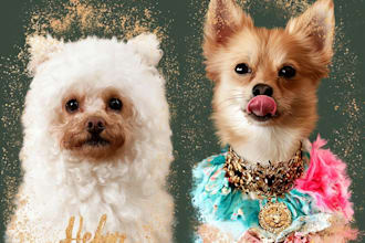 create art watercolor pet animal portrait