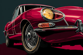 draw a motorcycle or car portrait digitally