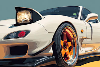 draw a professional digital portrait of your car