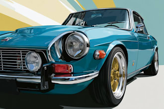 turn your car photo into a stunning digital artwork