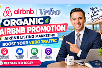 do organic airbnb promotion, airbnb listing marketing, boost your vrbo traffic