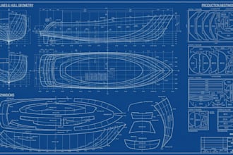 draft yacht lofting lines production nestings plate expansions, marine blueprint