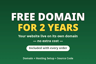 design and develop responsive website, free domain for 2 years