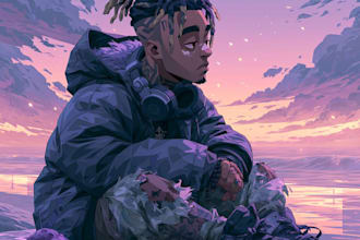 create a bold custom cartoon album cover for your ep, single or mixtape