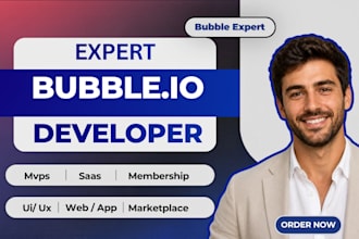develop bubble io mvp, saas membership web app no code bubble io website expert
