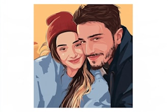 draw couple portrait illustration