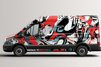 create a premium luxury car wrap and vehicle graphic concept