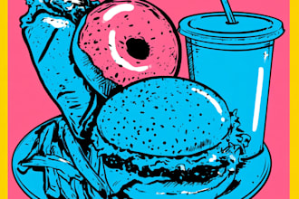 draw amazing food vector illustration