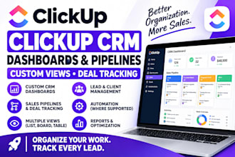 customize clickup CRM dashboards, views, and sales pipelines for better tracking