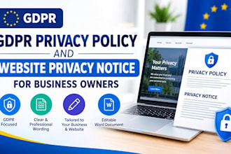 write gdpr privacy policy and website privacy policy notice for business owners
