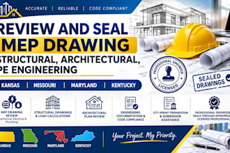 review and seal mep drawing structural, architect pe engineering kansas mo MD ky