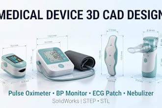 design pulse oximeter bp monitor ecg patch nebulizer solidworks 3d cad