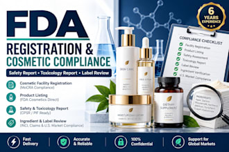 prepare fda mocra cosmetic safety reports and review label compliance