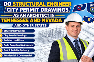 do structural engineer city permit drawing as architect in tennessee and nevada
